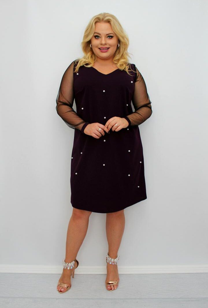 Perła Stylu: odkryj sukienkę Perla, która podkreśli Twoje piękno! Śliwka