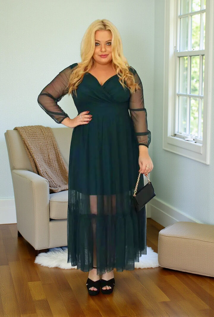 Sukienka Sorena lekka zwiewna rozkloszowana butelkowa zieleń tiul