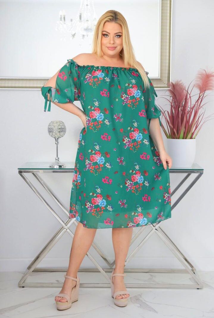 Sukienka Anabela  zwiewna szyfonowa tkanina HISZPANKA wzór nr 3