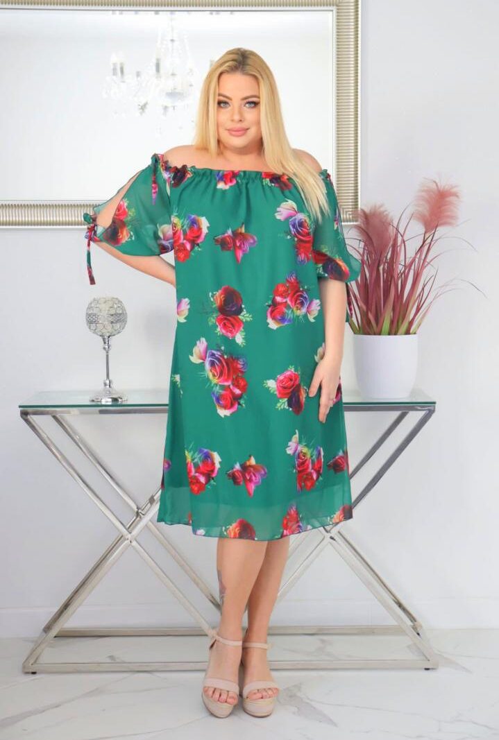 Sukienka Anabela  zwiewna szyfonowa tkanina HISZPANKA wzór nr 5