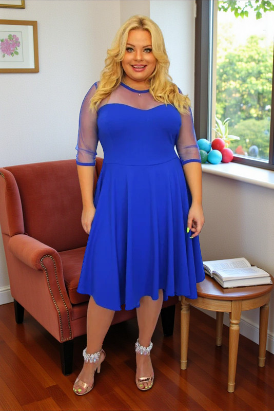 Sukienka Valentina rozkloszowana asymetryczna dekolt serce tiul chaber gładka