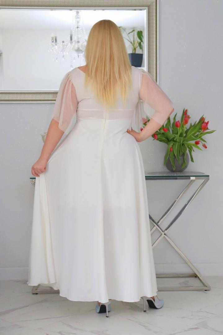 Moira – klasyczna sukienka maxi, która nigdy nie wychodzi z mody! ECRU - obrazek 5