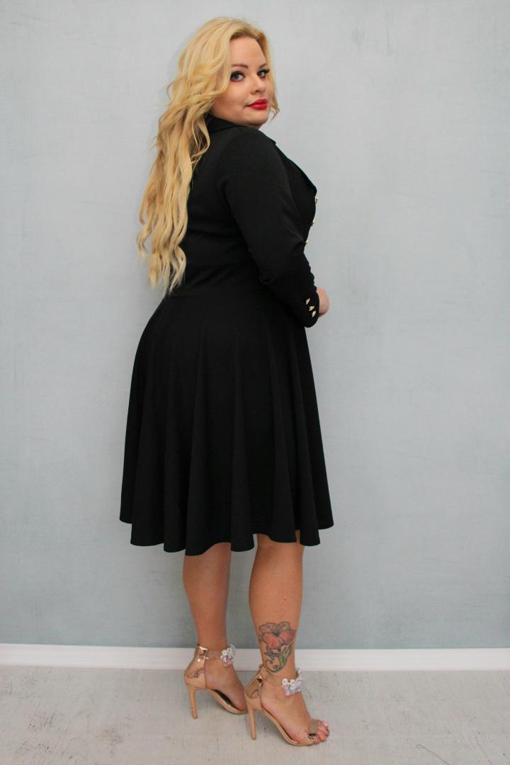 Sukienka Paula rozkloszowana złote guziki marynarka czarna - obrazek 4