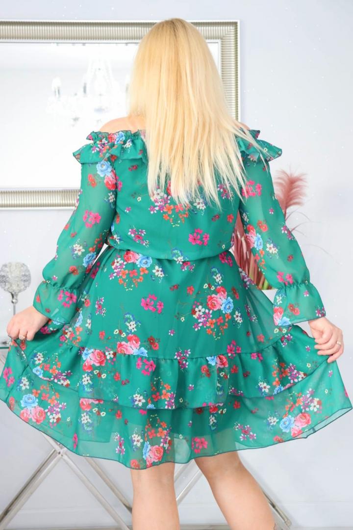 Sukienka Lorissa HISZPANKA rozkloszowana szyfonowa lekka zwiewna wzór numer 4 - obrazek 6