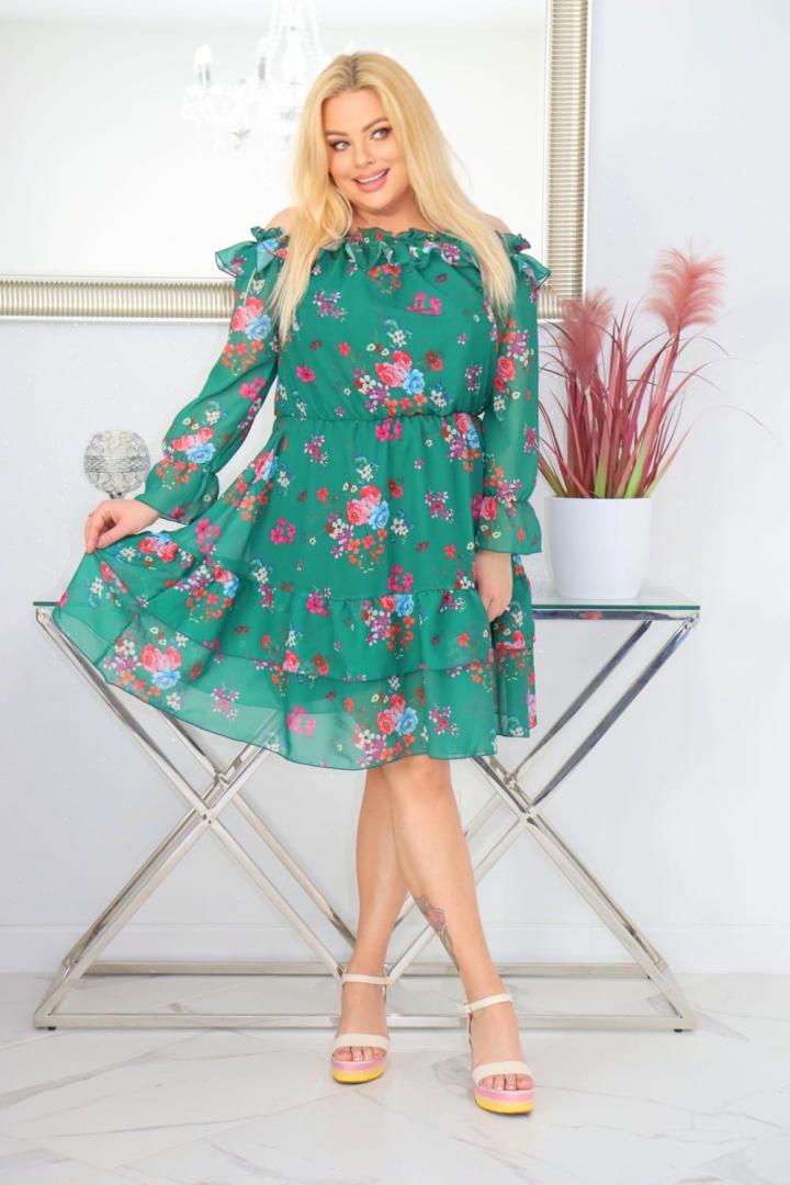 Sukienka Lorissa HISZPANKA rozkloszowana szyfonowa lekka zwiewna wzór numer 4