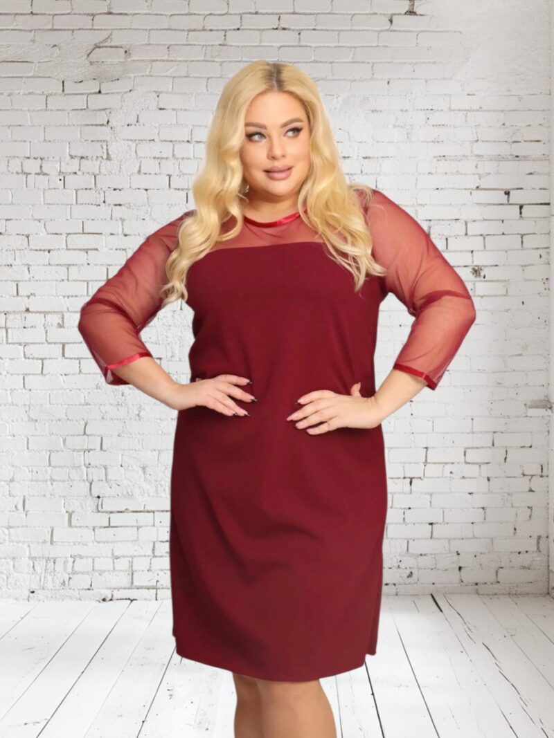 Sukienka Harper trapezowa tiul bordowa