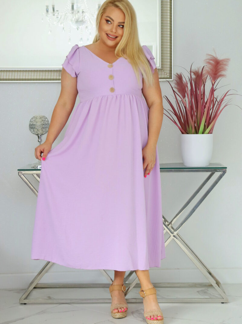 Sukienka ESTERA trapezowa 100% wiskoza LILIOWA NATURALNY SKŁAD