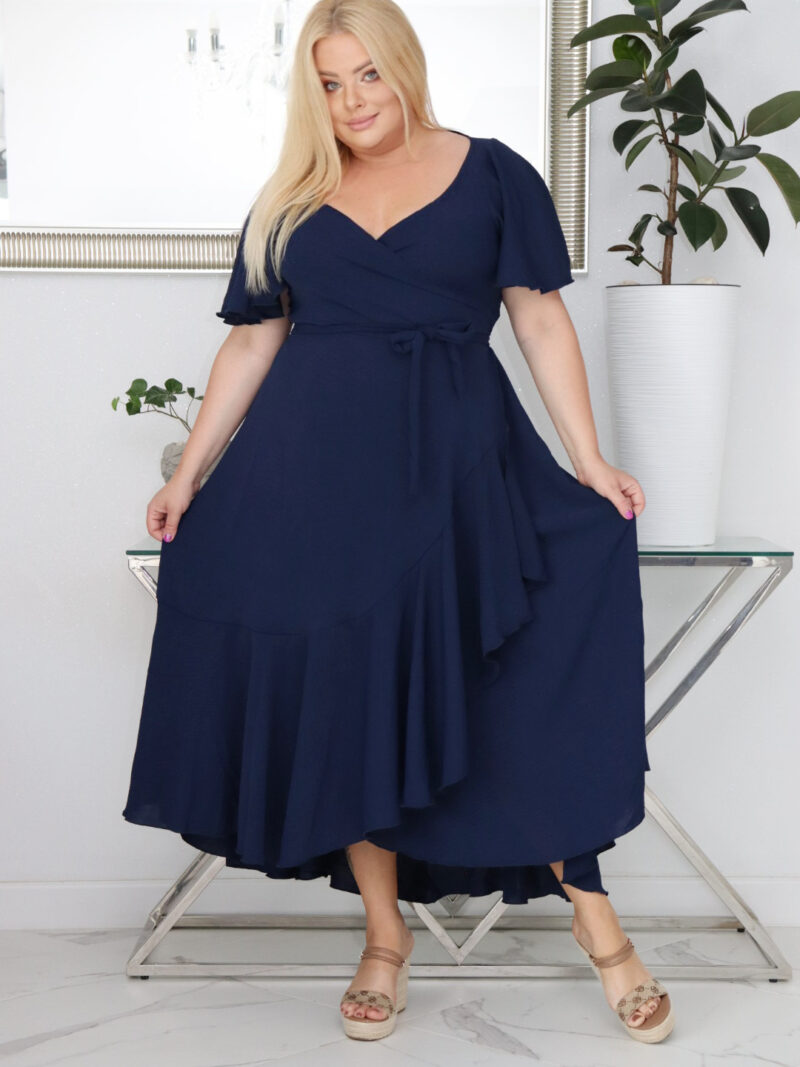 Sukienka ALBINA: Wygoda i elegancja w jednym. Poznaj sukienkę, w której się zakochasz! GRANATOWA
