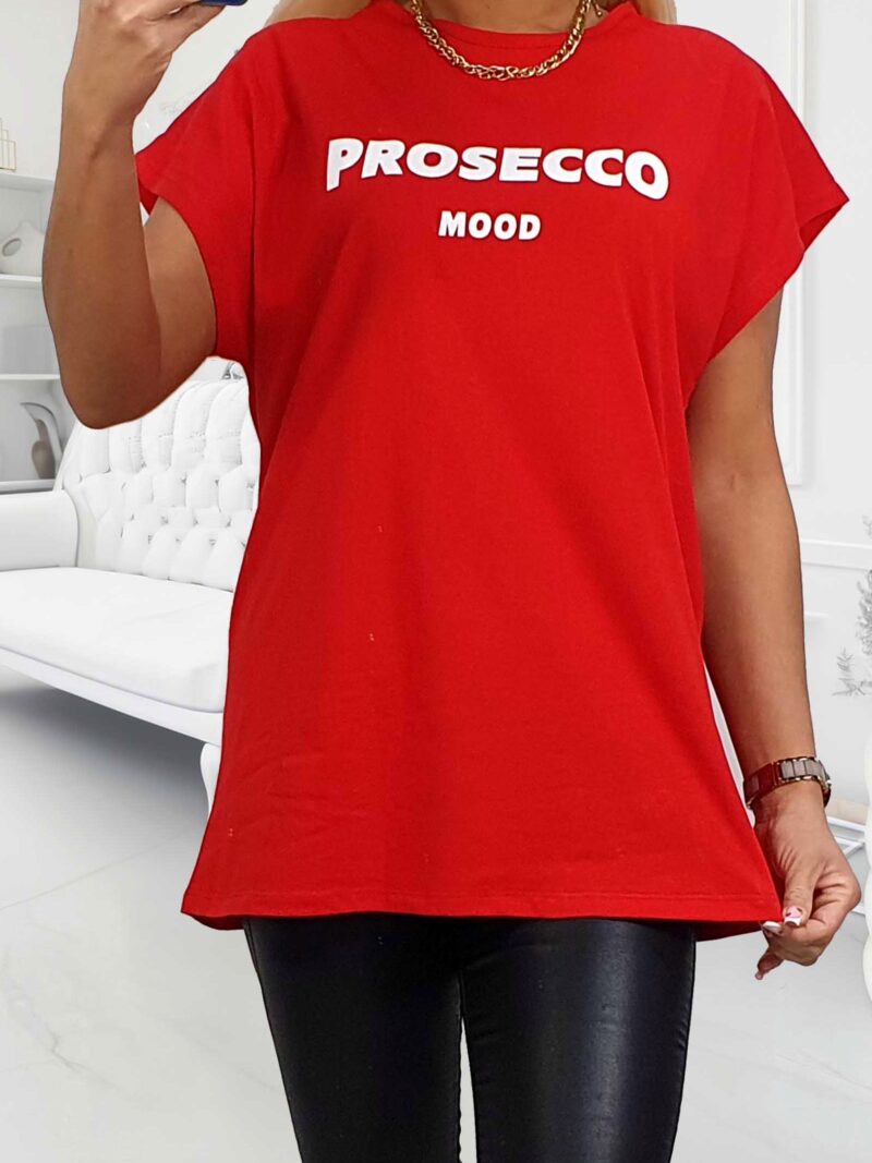 Tunika BLUZA bawełna 100% czerwona PROSECCO