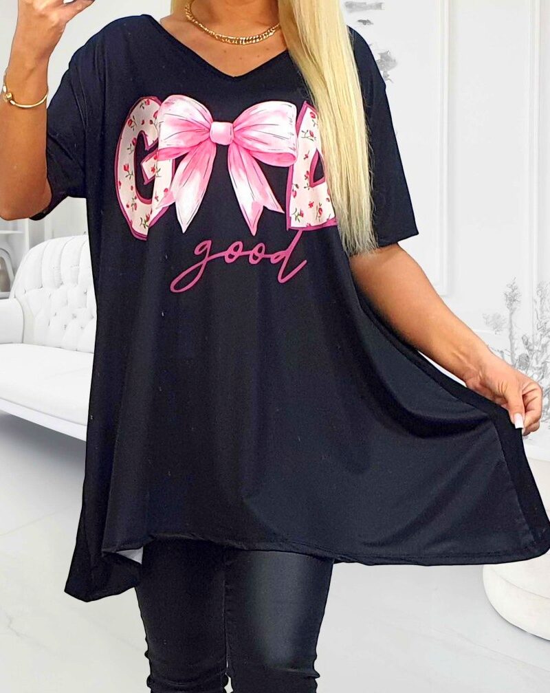 Tunika bluzka wiskoza 100% czarna GOOD