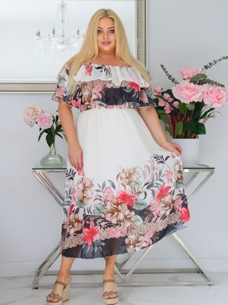 MAXI sukienka HISZPANKA z falbanami żorżeta rozmiar UNI od 42 do 48 wzór nr 4