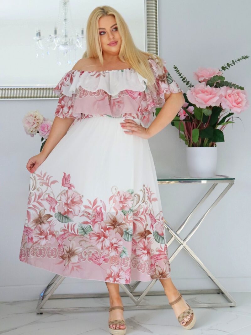 MAXI sukienka HISZPANKA z falbanami żorżeta rozmiar UNI od 42 do 48 wzór nr 5