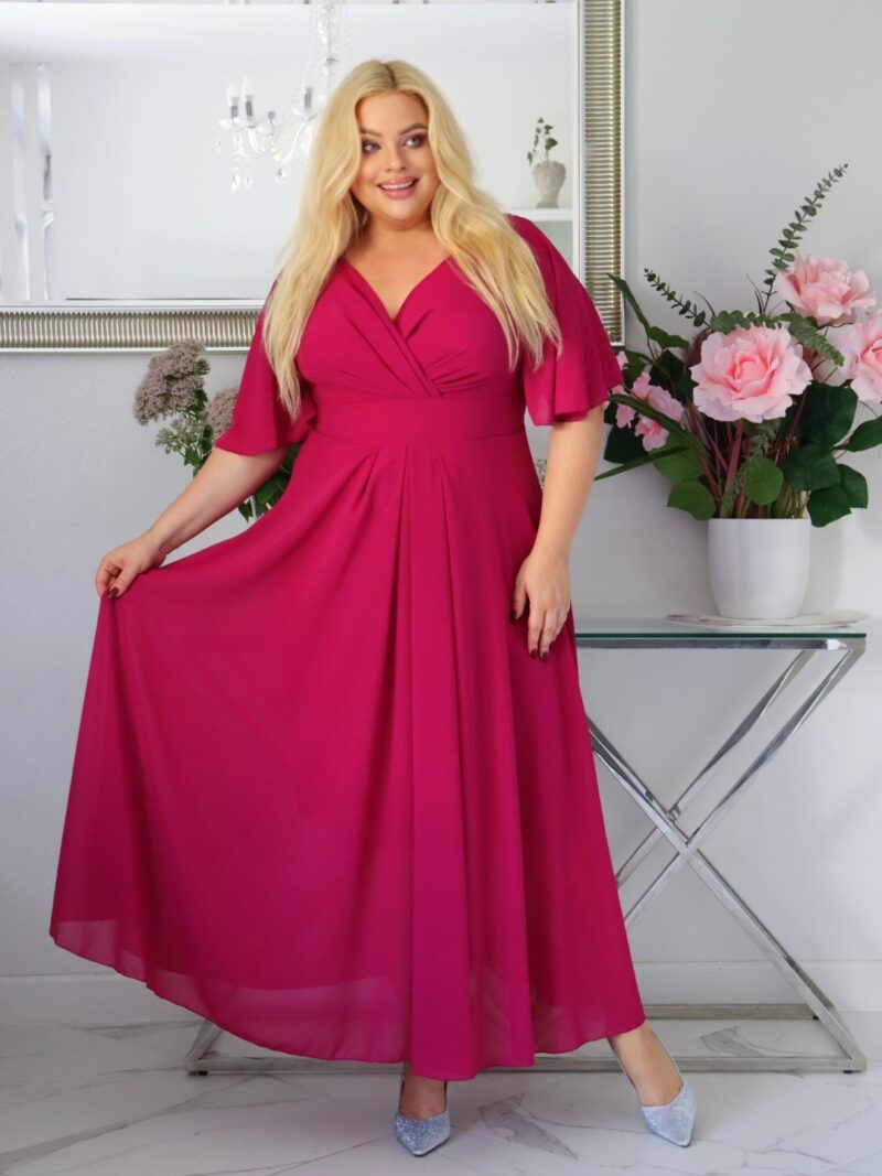 Vanesa – symfonia szyfonowej lekkości! Kreacja, która tańczy z każdym Twoim ruchem! FUKSJA